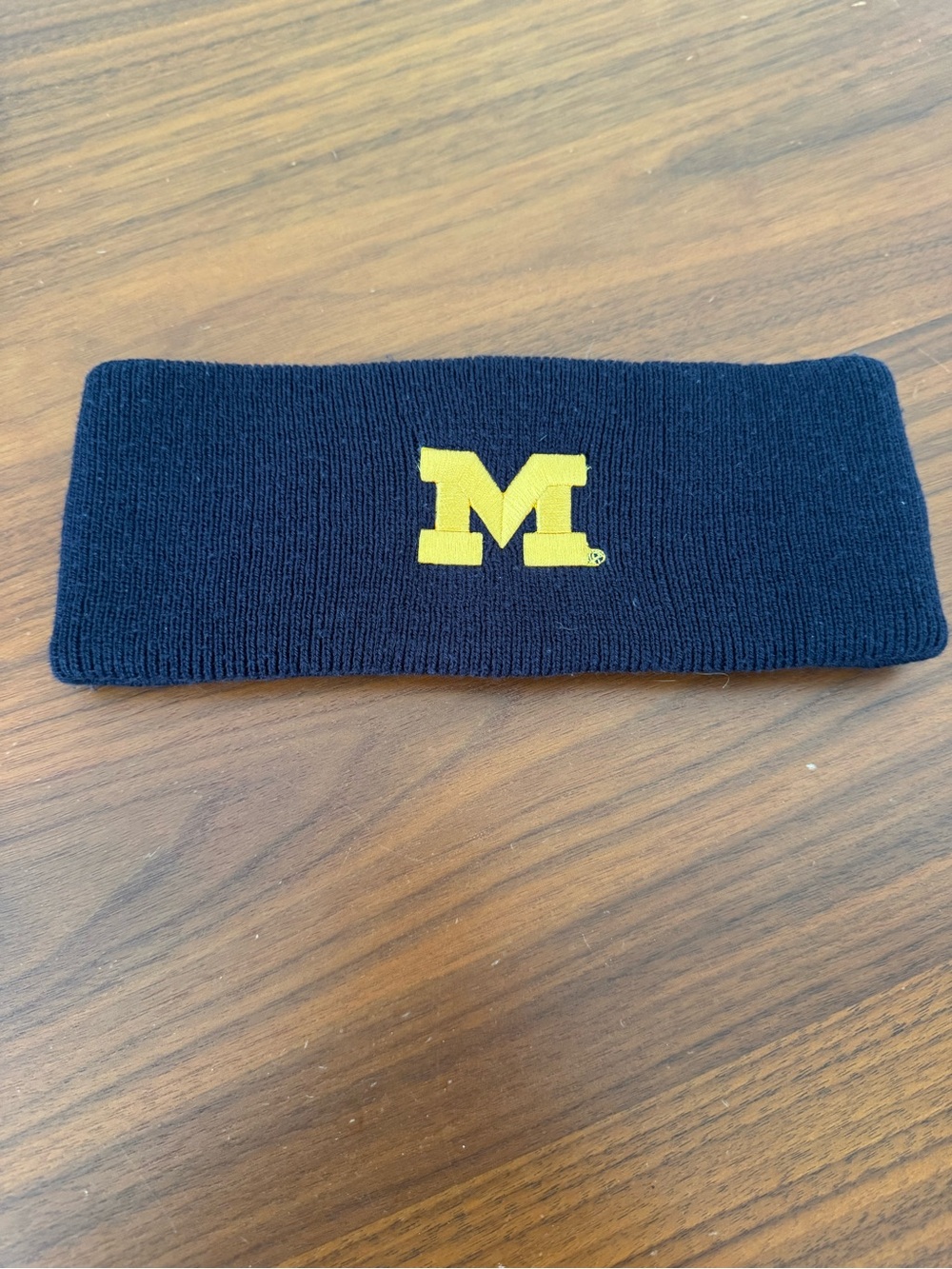 Navy Knit University of Michigan Headband/Ear Warmer with Embroidered Block M